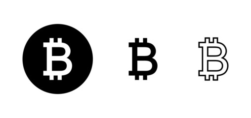 Bitcoin icons set. bitcoin sign and symbol. payment symbol. cryptocurrency logo