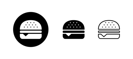 Burger icons set. burger sign and symbol. hamburger