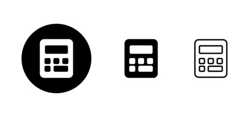Calculator icons set. Accounting calculator sign and symbol.