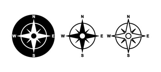Compass icons set. arrow compass icon sign and symbol