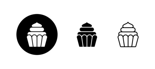 Cup cake icons set. Cup cake sign and symbol