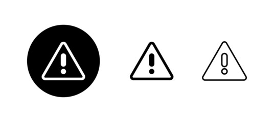 Exclamation danger icons set. attention sign and symbol. Hazard warning attention sign