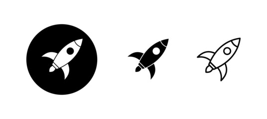 Rocket icons set. Startup sign and symbol. rocket launcher icon