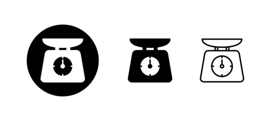 Scales icons set. Weight scale sign and symbol