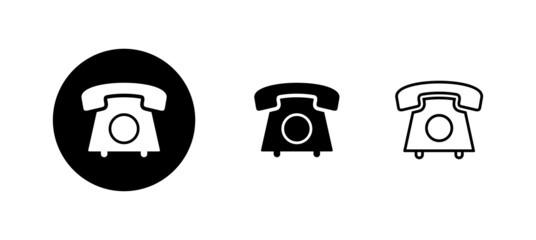 Telephone icons set. phone sign and symbol