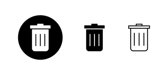 Trash icons set. trash can icon. delete sign and symbol.