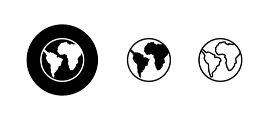 World map set. Worldmap sign and symbol. Globe icon