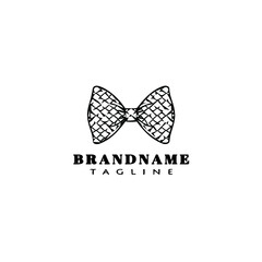 bow tie cartoon logo icon design template black isolated flat illustration