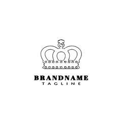 crown logo cartoon design template icon isolated vector illustration