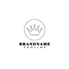 crown logo cartoon design template icon black vector illustration
