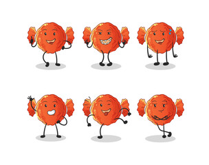 wrapped candy happy set character. cartoon mascot vector