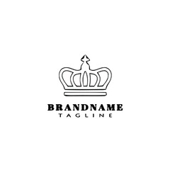 crown logo cute design template icon black isolated vector illustration