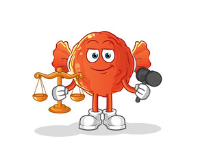 wrapped candy lawyer cartoon. cartoon mascot vector