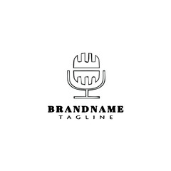 microphone logo icon design template vector illustration