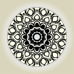 Circular pattern in the form of mandala with flower for henna mandala tattoo decoration