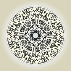 Circular pattern in the form of mandala with flower for henna mandala tattoo decoration