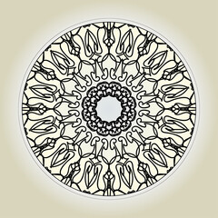 Circular pattern in the form of mandala with flower for henna mandala tattoo decoration