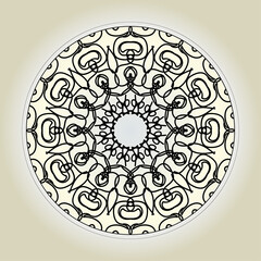 Circular pattern in the form of mandala with flower for henna mandala tattoo decoration