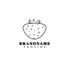 strawberry logo cartoon icon design template vector