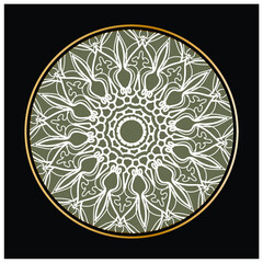 Circular pattern in the form of mandala with flower for henna mandala tattoo decoration