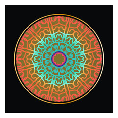 Circular pattern in the form of mandala with flower for henna mandala tattoo decoration
