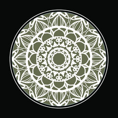 Circular pattern in the form of mandala with flower for henna mandala tattoo decoration