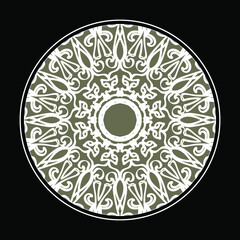 Circular pattern in the form of mandala with flower for henna mandala tattoo decoration