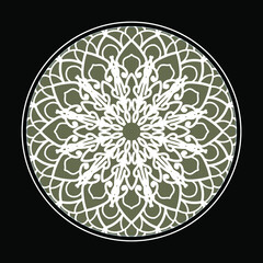 Circular pattern in the form of mandala with flower for henna mandala tattoo decoration