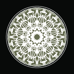 Circular pattern in the form of mandala with flower for henna mandala tattoo decoration