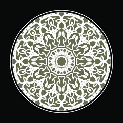 Circular pattern in the form of mandala with flower for henna mandala tattoo decoration