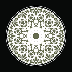 Circular pattern in the form of mandala with flower for henna mandala tattoo decoration