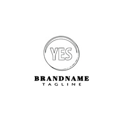 yes button logo icon design template black isolated vector illustration