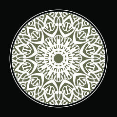 Circular pattern in the form of mandala with flower for henna mandala tattoo decoration