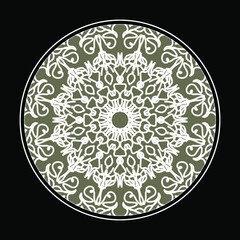 Circular pattern in the form of mandala with flower for henna mandala tattoo decoration