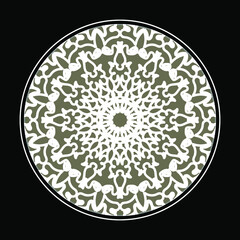 Circular pattern in the form of mandala with flower for henna mandala tattoo decoration