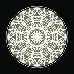 Circular pattern in the form of mandala with flower for henna mandala tattoo decoration