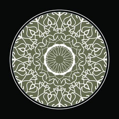 Circular pattern in the form of mandala with flower for henna mandala tattoo decoration