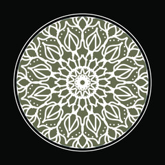 Circular pattern in the form of mandala with flower for henna mandala tattoo decoration