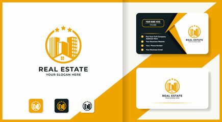 luxury building real estate logo design and business card