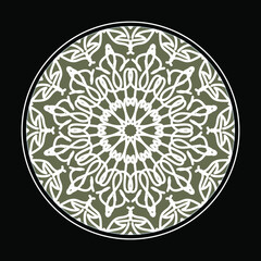 Circular pattern in the form of mandala with flower for henna mandala tattoo decoration