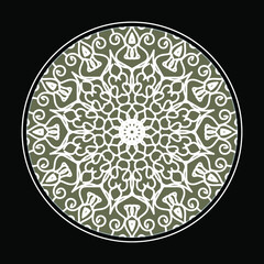 Circular pattern in the form of mandala with flower for henna mandala tattoo decoration