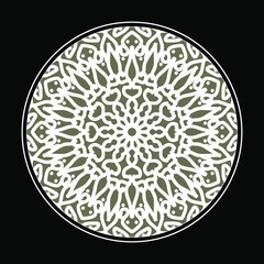 Circular pattern in the form of mandala with flower for henna mandala tattoo decoration