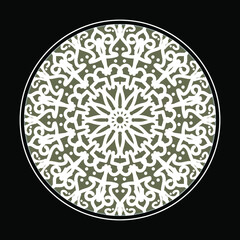Circular pattern in the form of mandala with flower for henna mandala tattoo decoration