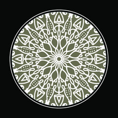 Circular pattern in the form of mandala with flower for henna mandala tattoo decoration