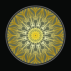 Circular pattern in the form of mandala with flower for henna mandala tattoo decoration