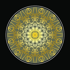Circular pattern in the form of mandala with flower for henna mandala tattoo decoration