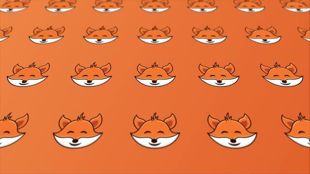 fox head cartoon animated background video for child