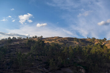 Beautiful landscape at Chincheros Town, Perú.