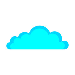 Blue cloud icon. Weather forecast concept. Database sign. Digital space. Cartoon art. Vector illustration. Stock image. 