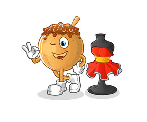 takoyaki fashion designer vector. cartoon character
